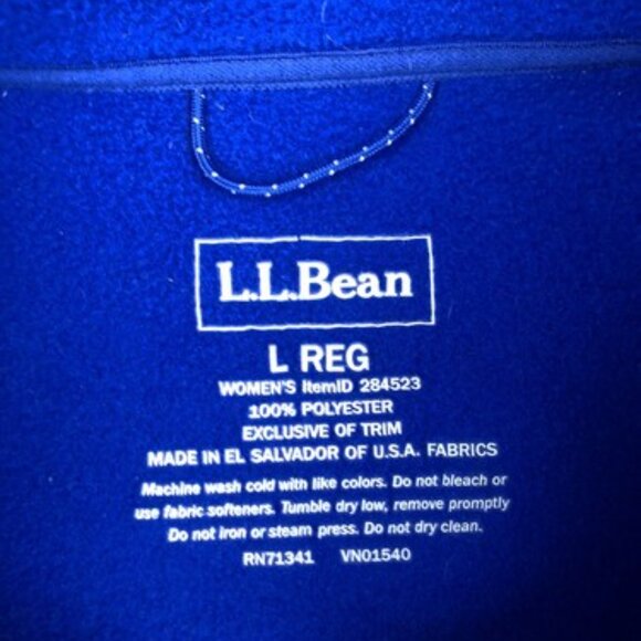 L.L. Bean Women's Trail Jacket Fleece Dark Blue Size Large Reg Hardscuffle - Picture 2 of 9